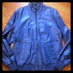 Men’s leather bomber jacket
